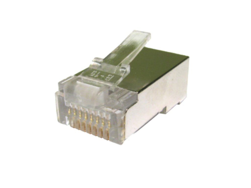 RJ45 Shielded Plug CAT5e Connectors with Gold Pins - Pack of 100