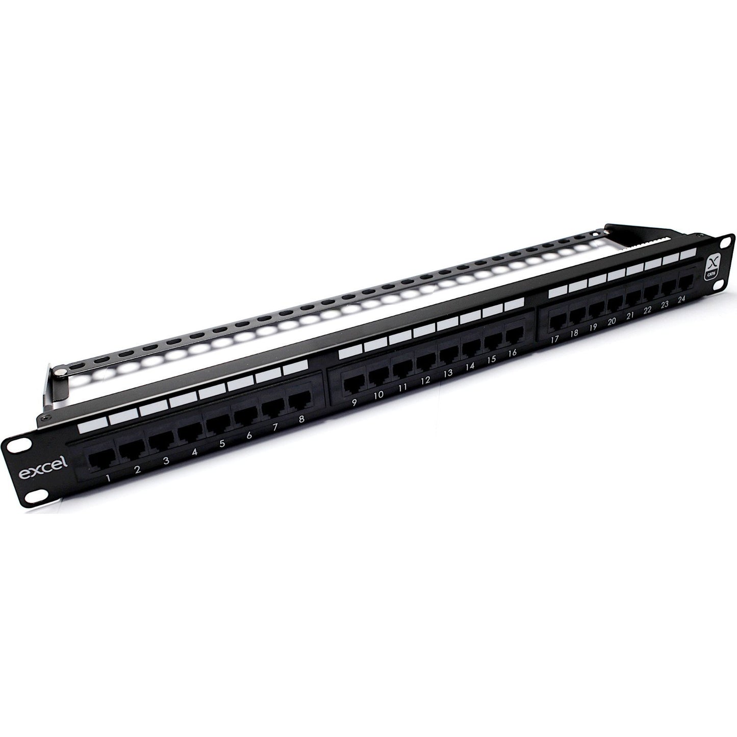 Cat6 24-Port Unscreened 1U Patch Panel Punch-Down Cable Management