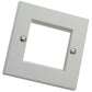 Single Gang Faceplate for 2 Euro Modules in White - Flat