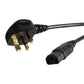 UK C13 Power Cable - 0.5m Black