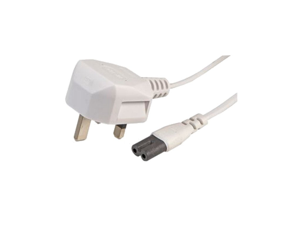 UK C7 Power Cable - 2m - White