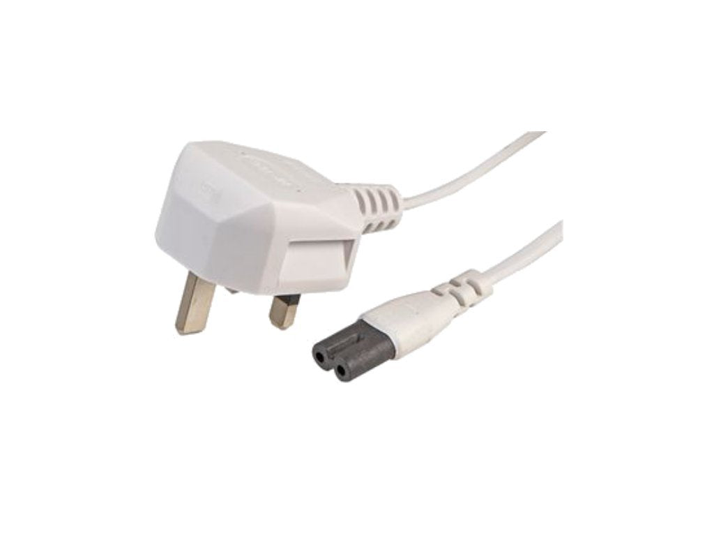 UK C7 Power Cable White - 1m
